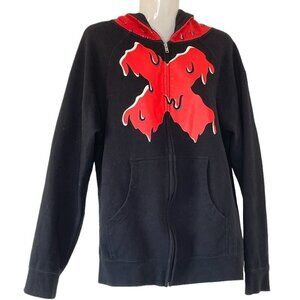 PAX Penny Arcade Vintage Halloween Hoodie Black with Red Graphic  Women's Small